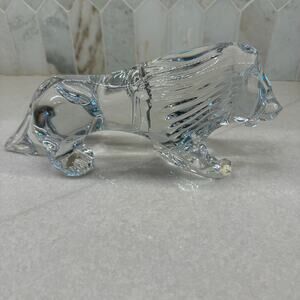 Baccarat Crystal Figurine 11" Heavy Standing Lion Figure France